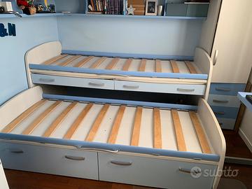 Letto singolo doppio estraibile