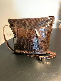 Borsa vintage in vera pelle pitonata lucida