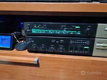 amplificatore con v meter led più radio pioneer