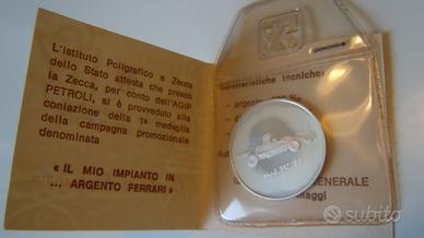 MEDAGLIA ARGENTO 986/1000 AGIP-FERRARI – 1974 FDC