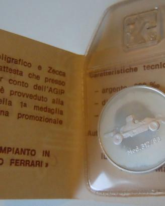 MEDAGLIA ARGENTO 986/1000 AGIP-FERRARI – 1974 FDC