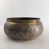 Ciotola, porta oggetti in ottone con inserti rame