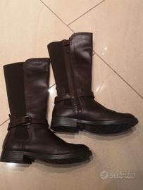 Stivali alti da donna Geox TG 36 in pelle marrone