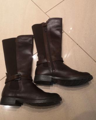 Stivali alti da donna Geox TG 36 in pelle marrone