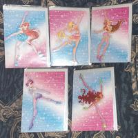 5 Biglietti buon compleanno cartoon girl Winx club