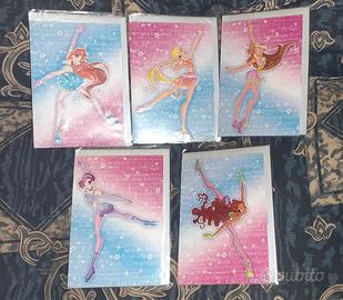 5 Biglietti buon compleanno cartoon girl Winx club