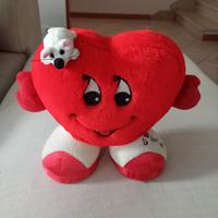 Peluche cuore rosso con topolino 