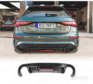 DIFFUSORE AUDI A3 21- LOOK RS3 CON LUCE DI STOP NE