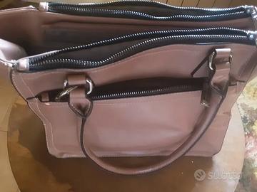 Borsa in vernice beige carico