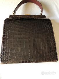 Borsa vintage anni 70vero coccodrillo