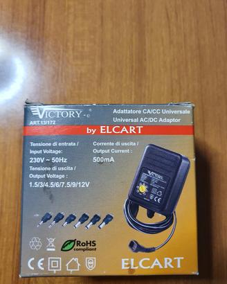 Alimentatore AC/DC 220V/500mA 6 spinotti