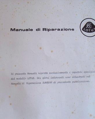 TALBOT LOTUS–MANUALE D’OFFICINA-ORIGINALE