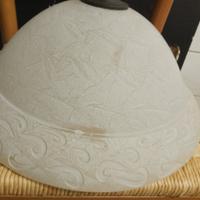 lampadario in Vetro Smerigliato con Decorazioni