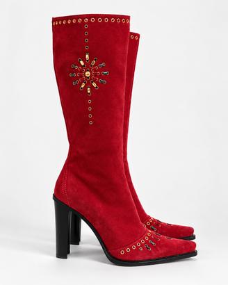 Stivale tacco vintage scamosciato Casadei