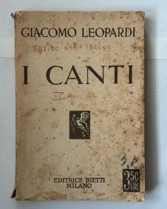 I CANTI di  Giacomo Leopardi
