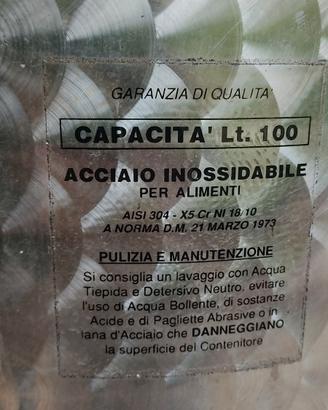 fusto in acciaio 