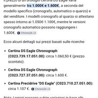 Orologio Certina DS Eagle crono.