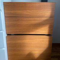 Coppia comodini in legno color noce – 60x52x39