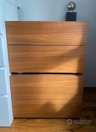 Coppia comodini in legno color noce – 60x52x39