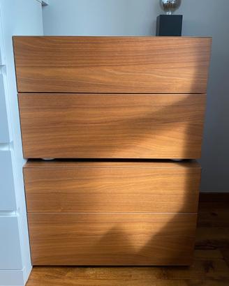 Coppia comodini in legno color noce – 60x52x39