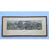 Grande stampa storica 1875 Battaglia di Waterloo