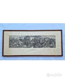 Grande stampa storica 1875 Battaglia di Waterloo