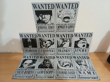 Quadretti Wanted di One Piece ciurma completa