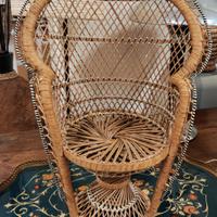 Mini sedia pavone in rattan 