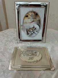Cornice e targa 25 anniversario argento
