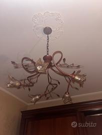 Completo lampadario lampada da comò e abat-jour