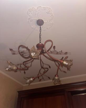 Completo lampadario lampada da comò e abat-jour
