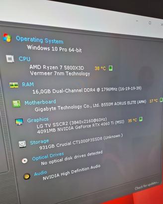 PC Gaming Ryzen 7 5800X3D + RTX
4060 T