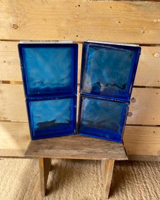 Vetro Mattone di colore Blu Intenso