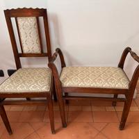 Coppia sedia e poggiapiedi vintage