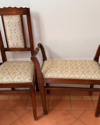 Coppia sedia e poggiapiedi vintage