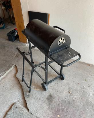 Barbecue a carbonella freestanding doppia griglia