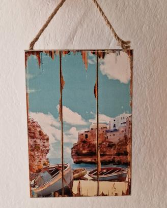 Quadretto decorativo in legno fatto a mano – stile