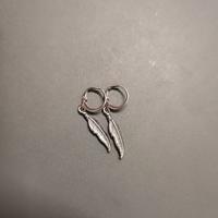 orecchini piuma uomo acciaio inox 