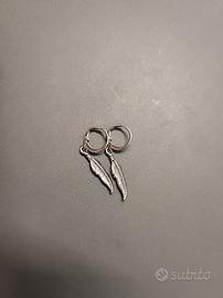 orecchini piuma uomo acciaio inox 