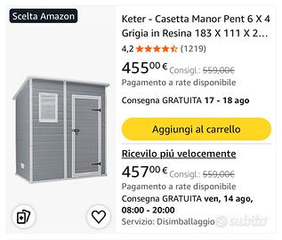 Casetta Grigia in Resina 183 X 11