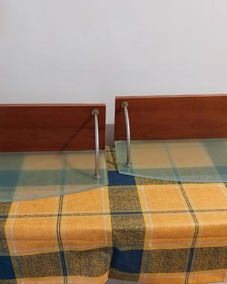 2 mensole legno e vetro satinato