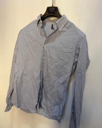 Tiber camicia bianca e blu a quadri L uomo