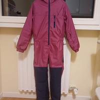 Tuta da sci intera bambina con guanti abbinati