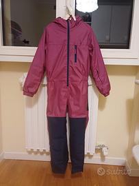 Tuta da sci intera bambina con guanti abbinati