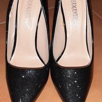 Décolleté tacco a spillo nero con glitter