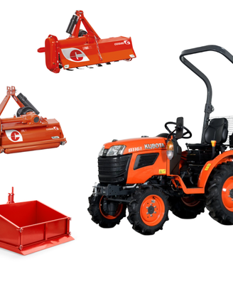 Trattorino Kubota B1-161 con attrezzi