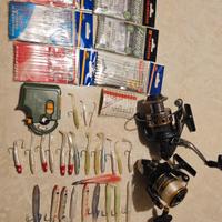 attrezzatura pesca per traina, bolentino e altro