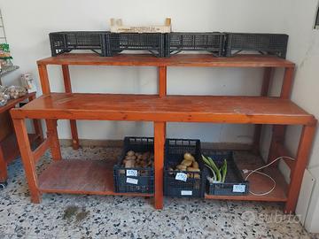 scafali x frutta e verdura tutto in legno