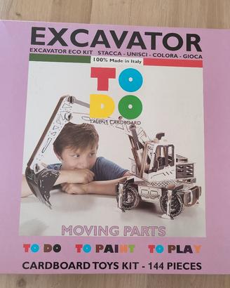 Gioco da Costruire ToDo in Cartone Escavatore 144 