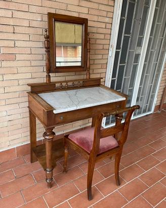 Mobile Toletta fine ‘800 con sedia e specchio